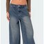 Mid-Wash Wide-Leg Jeans