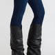 Black Fold-Over Leather Heels
