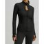 Black Fitted Zip Top
