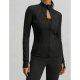 Black Fitted Zip Top
