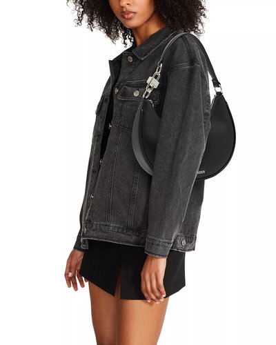 Black Knotted Leather Shoulder Bag