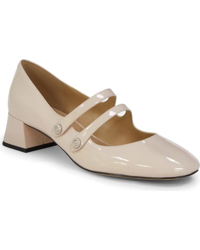 Beige Lack-Mary-Janes