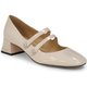 Beige Lack-Mary-Janes
