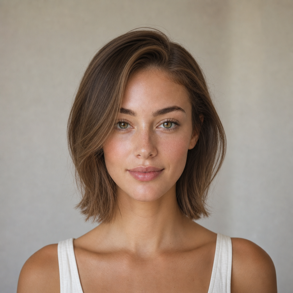 Side-Part Lob — hairstyle for heart-shaped face