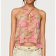 Pink Floral Halter Top