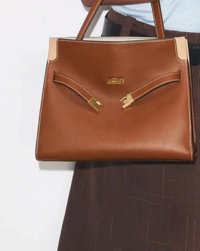 Tan Structured Tote Bag