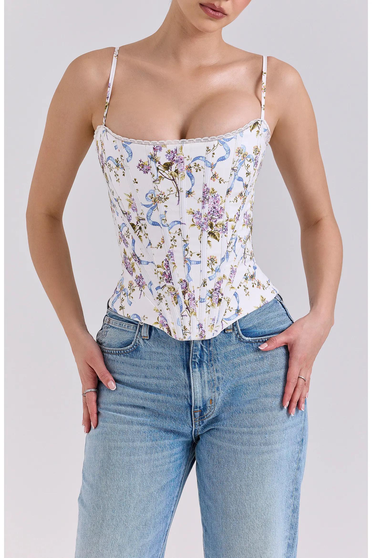 White Floral Fitted Cami