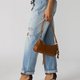 Braune Leder-Schultertasche