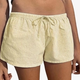 Blassgelbe gestreifte Shorts mit Kordelzug