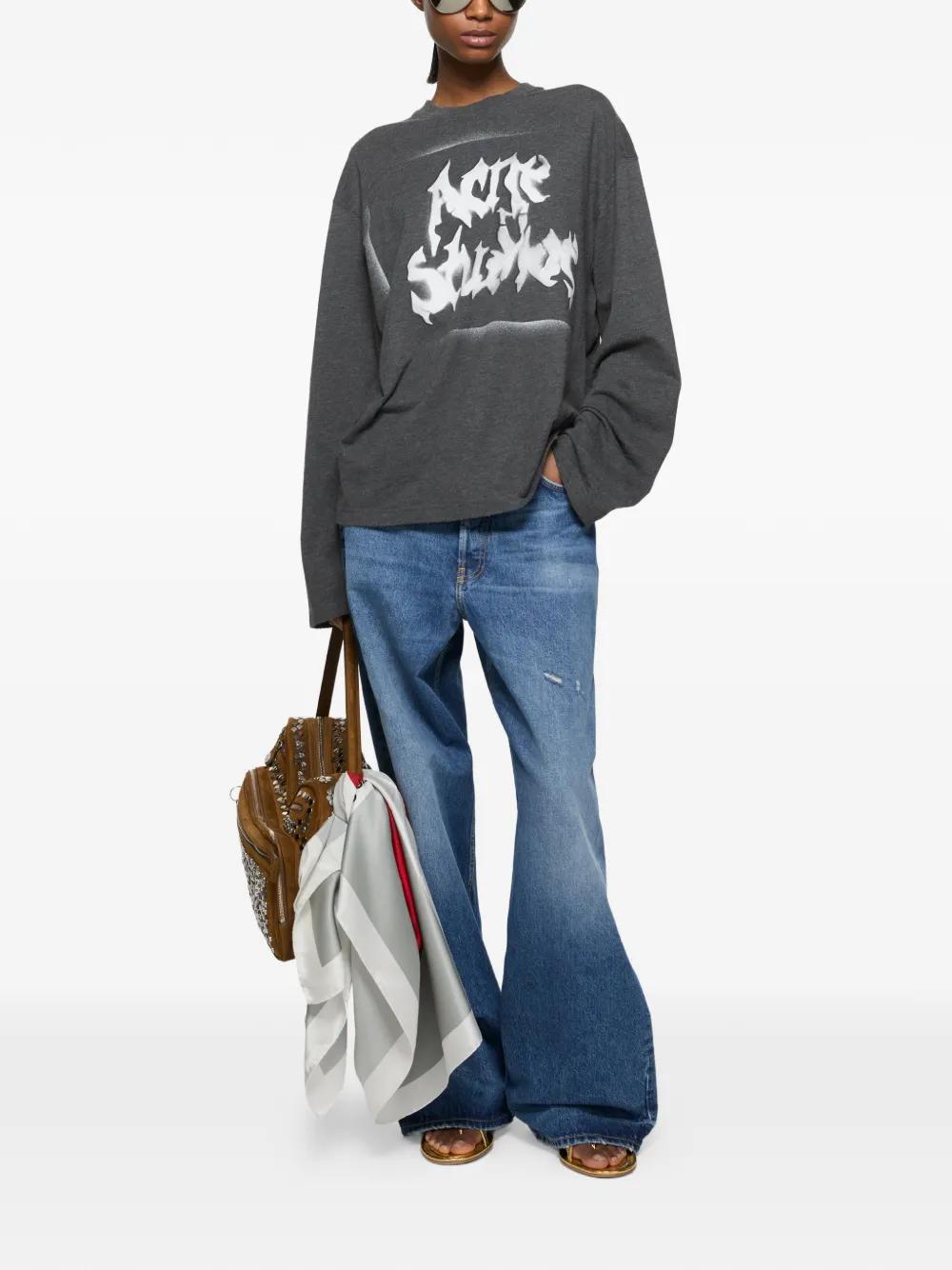 Charcoal Graphic Long-Sleeve T-Shirt