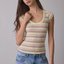 Pastel Stripe Scoop Crop Top