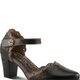 Black Embroidered Mary Jane Heels