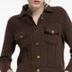 Brown Ribbed Knit Jacket