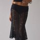 Black Sheer Lace Midi Skirt