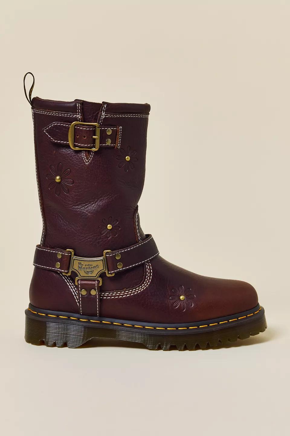 Burgundy Biker Boots