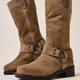 Braune Wildleder-Harness-Stiefel