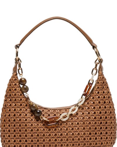 Brown Woven Shoulder Bag