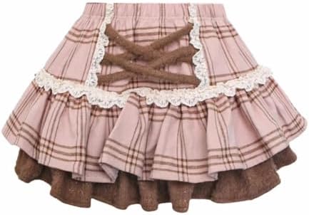Pink Plaid Pleated Mini Skirt