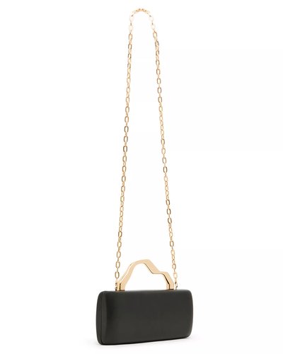 Black Box Clutch with Gold Chain
