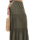 Olive Tiered Maxi Skirt