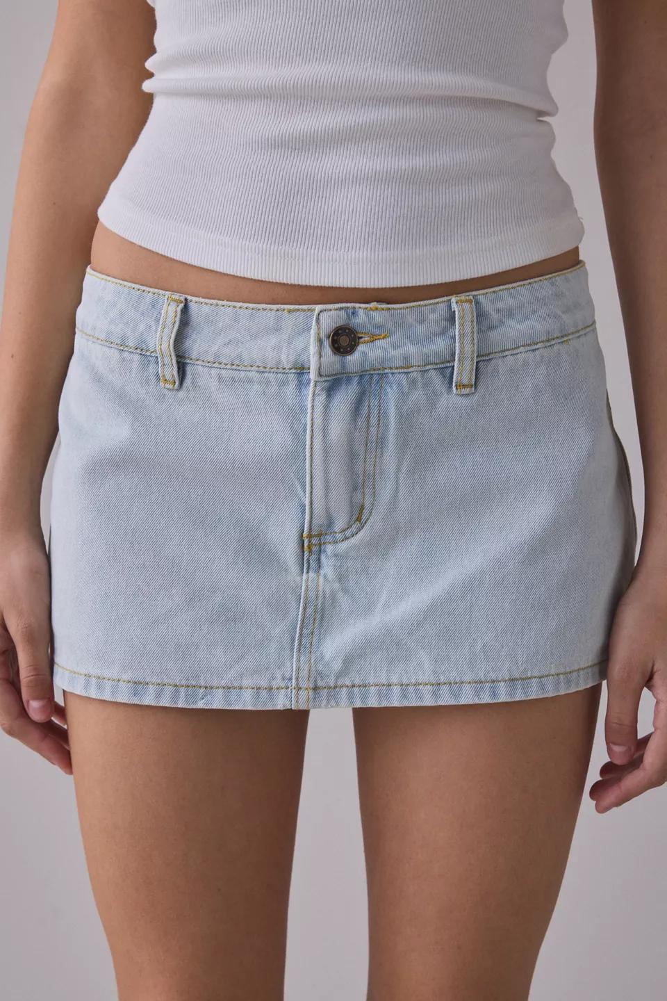 Light Wash Denim Mini Skirt