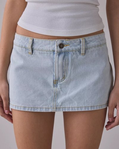 Light Wash Denim Mini Skirt