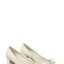 White Low Block Heels