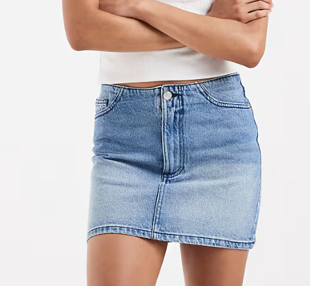 Light-Wash Denim Mini Skirt