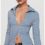 Blue Pinstripe Fitted Shirt