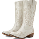 White Embroidered Cowboy Boots