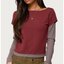 Burgundy Layered Long-Sleeve Top