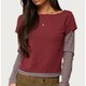 Burgundy Layered Long-Sleeve Top