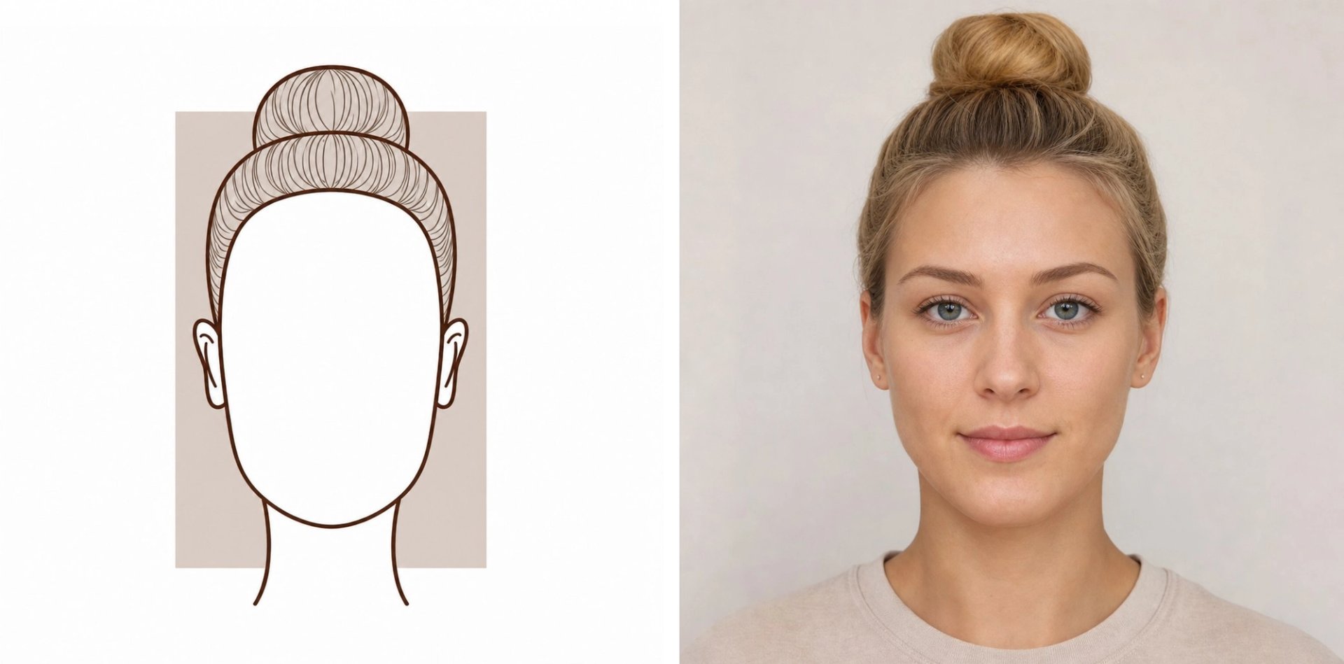 Rechteckige Gesichtsform mit deutlicher Länge und kantiger Kieferlinie.