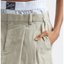 Beige Pleated Shorts
