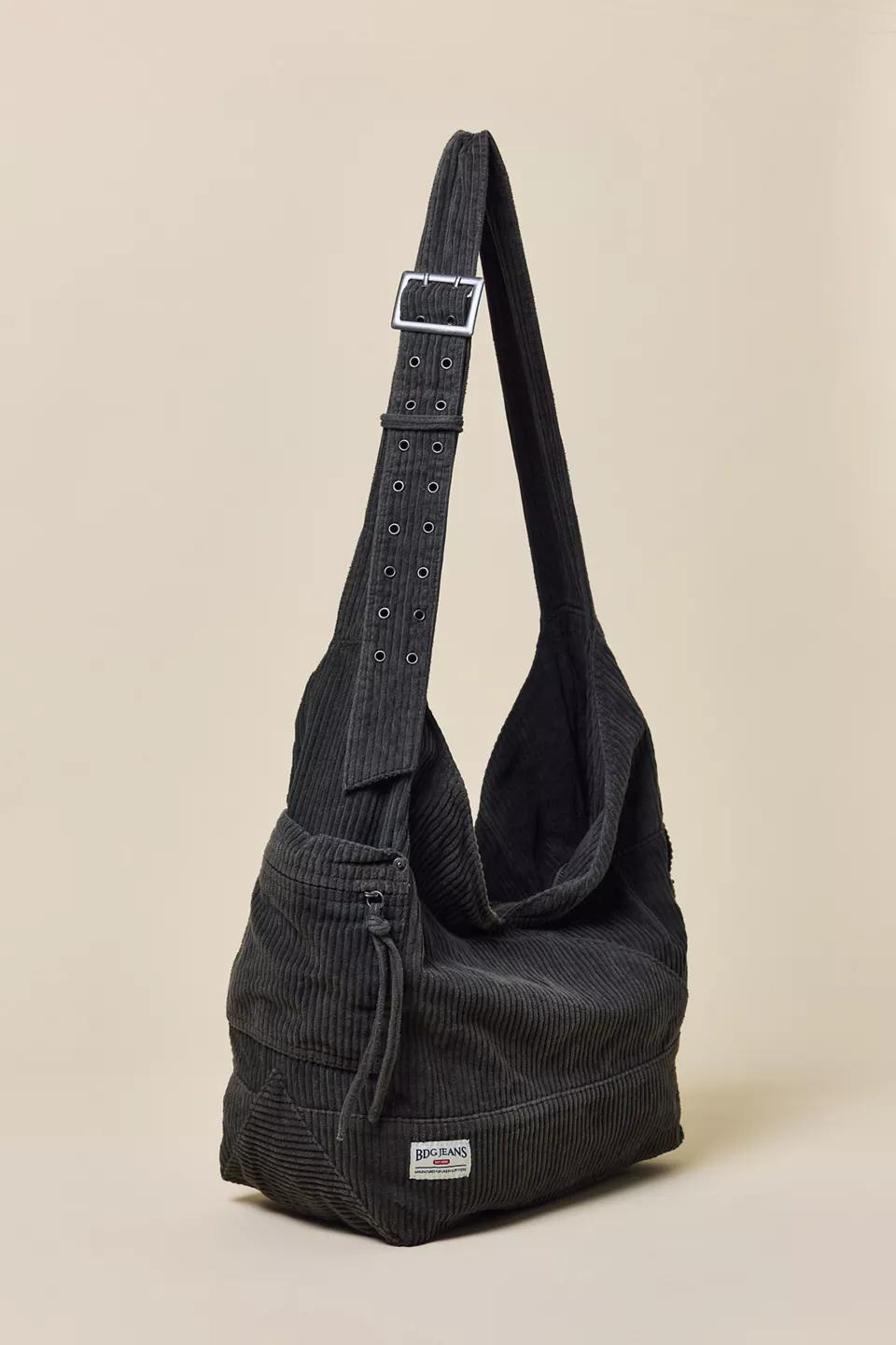 Black Corduroy Shoulder Bag