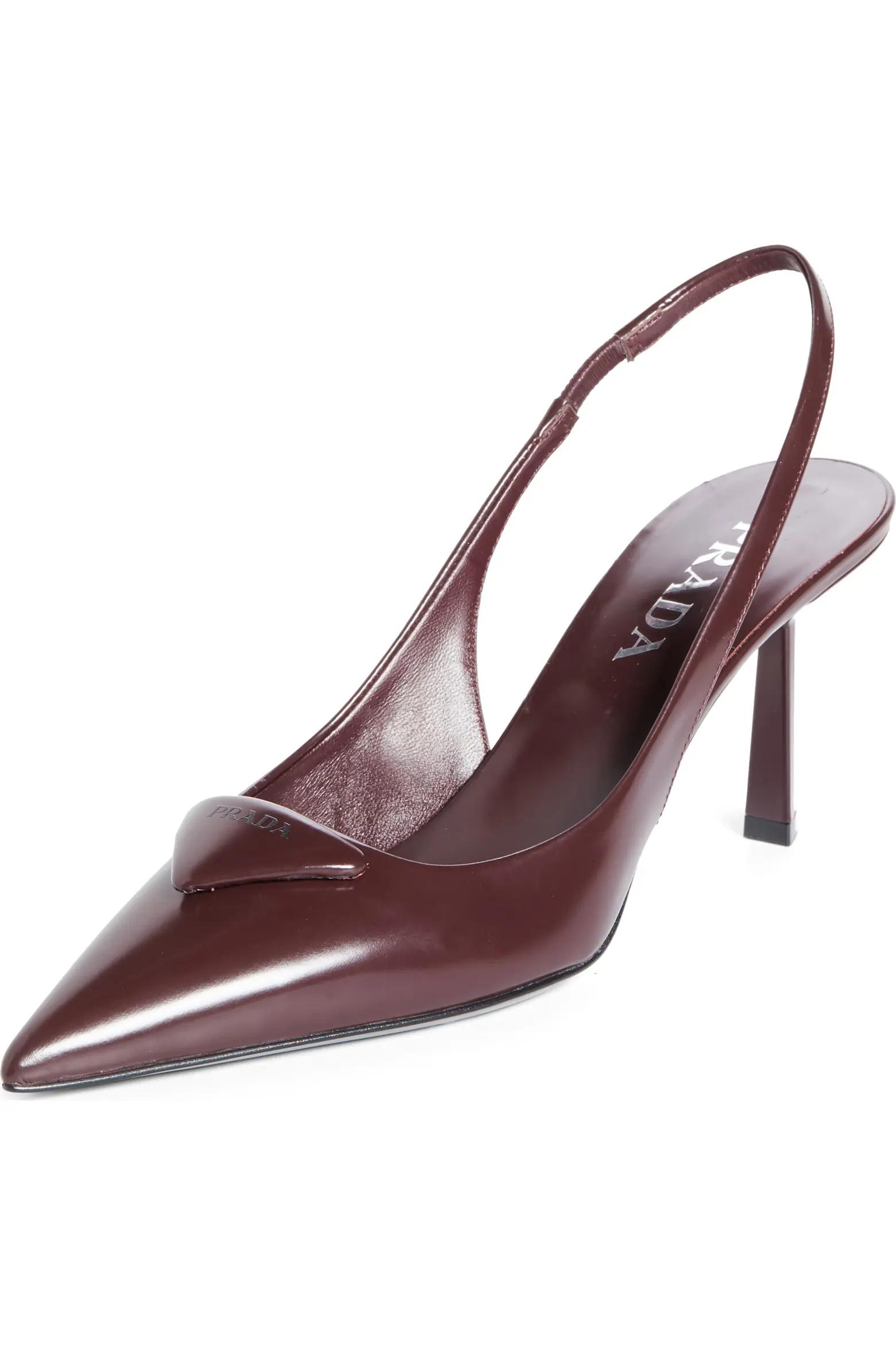 Burgundy Slingback Pointed Heels