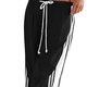 Black Side-Stripe Track Pants