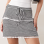 Black and White Striped Mini Skirt