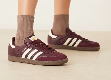 Burgundy Low-Top Leather Sneakers
