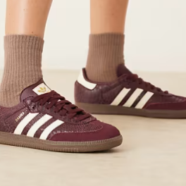 Burgundy Low-Top Leather Sneakers
