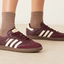 Burgundy Low-Top Leather Sneakers