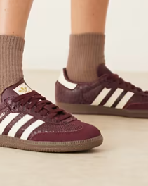 Burgundy Low-Top Leather Sneakers