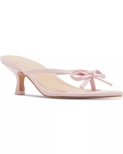 Pink Bow Kitten Heel Mule