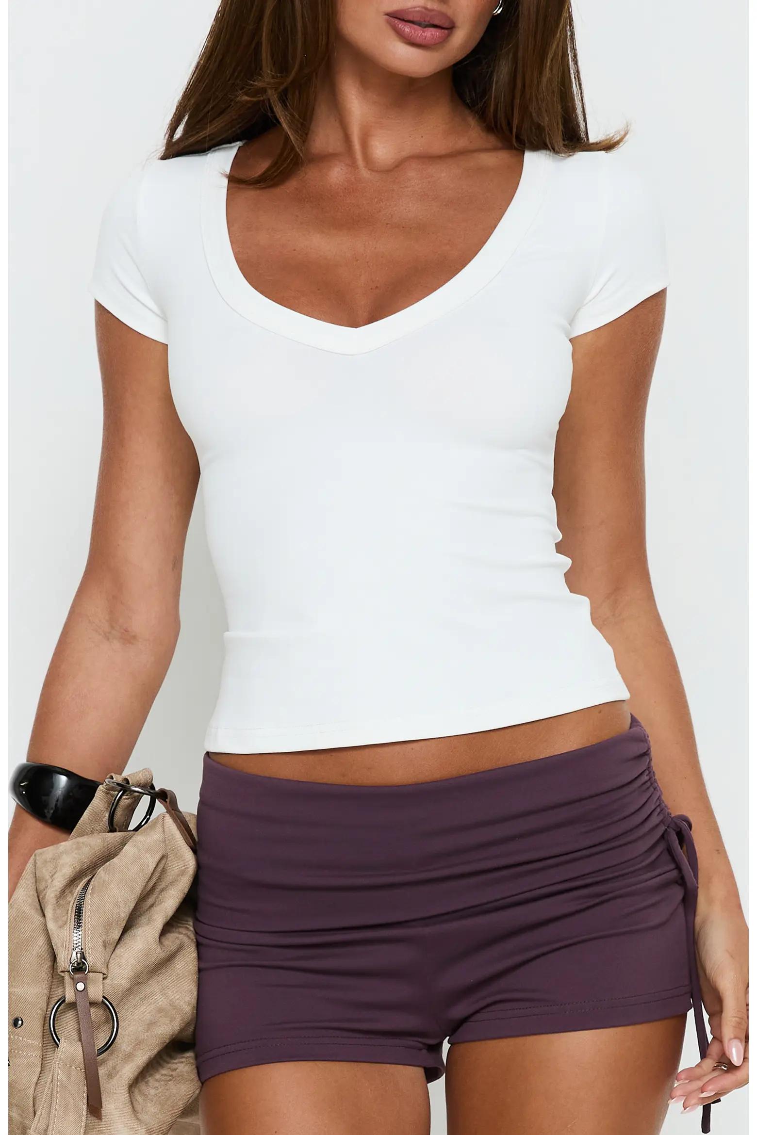 White V-Neck Tee