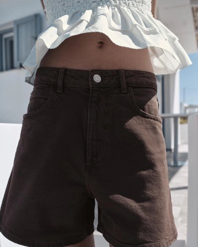 Brown Denim Shorts