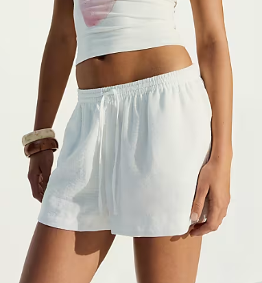 White Relaxed Travel Shorts