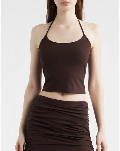 Brown Halter Crop Top