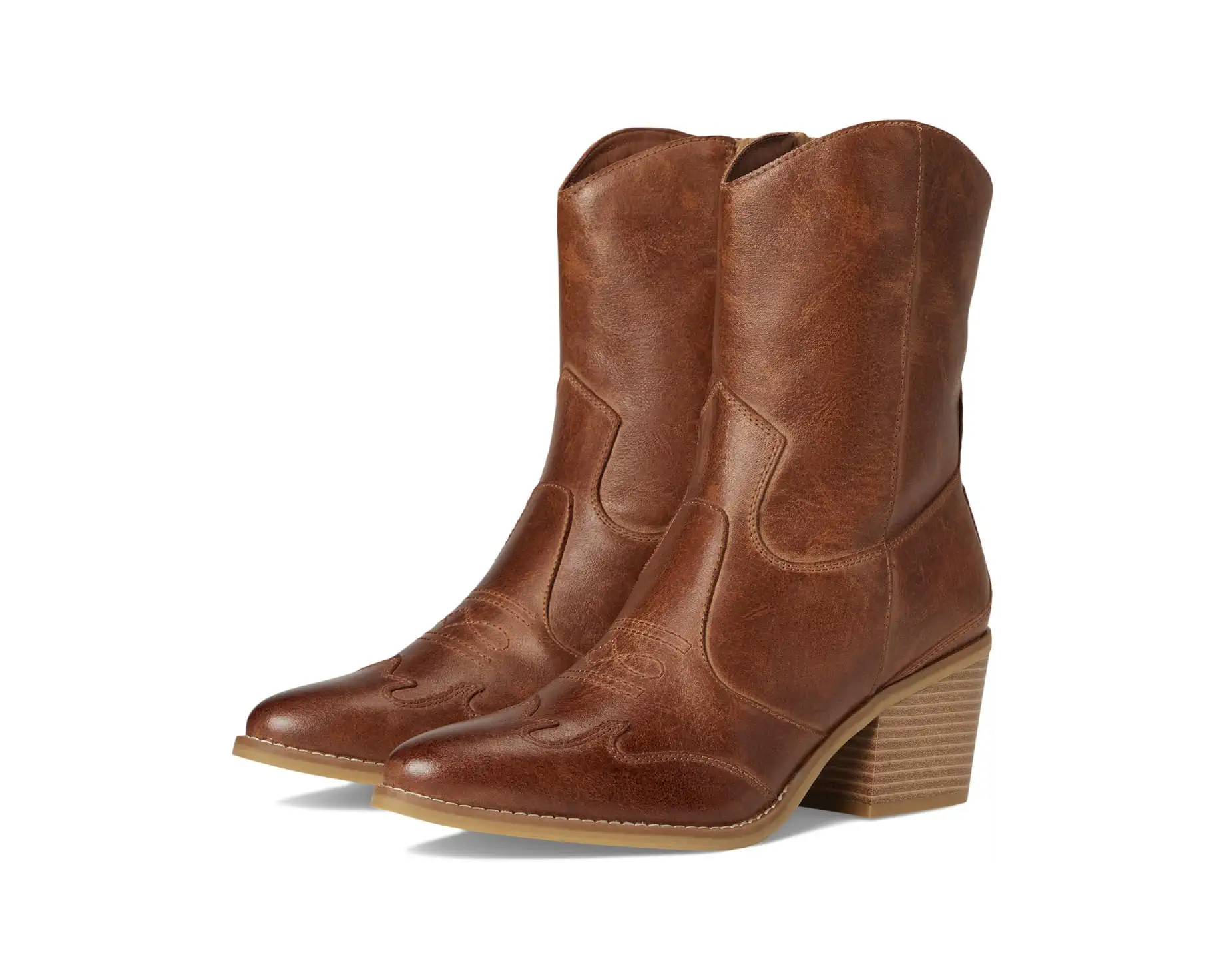 Brown Western Ankle Boots