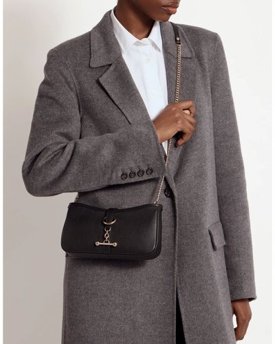 Black Leather Chain-Strap Bag