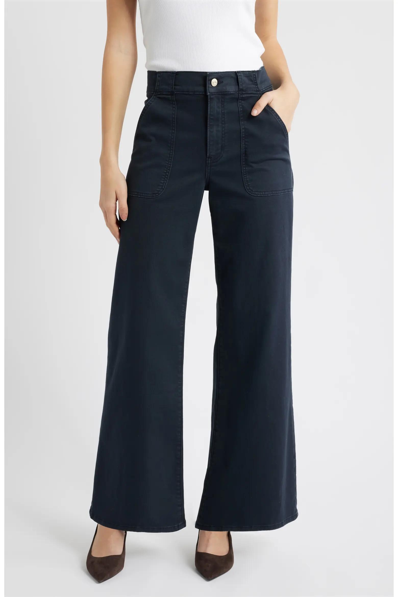 Navy Wide-Leg Jeans